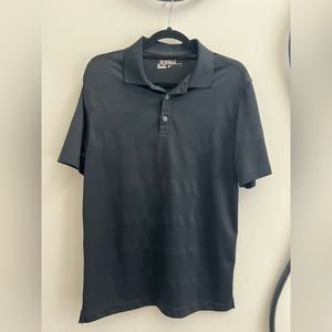 Mens Nike golf shirt - black with texture lines - size small